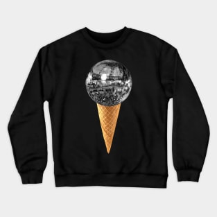 Silver Disco Ball Ice Cream Cone Crewneck Sweatshirt